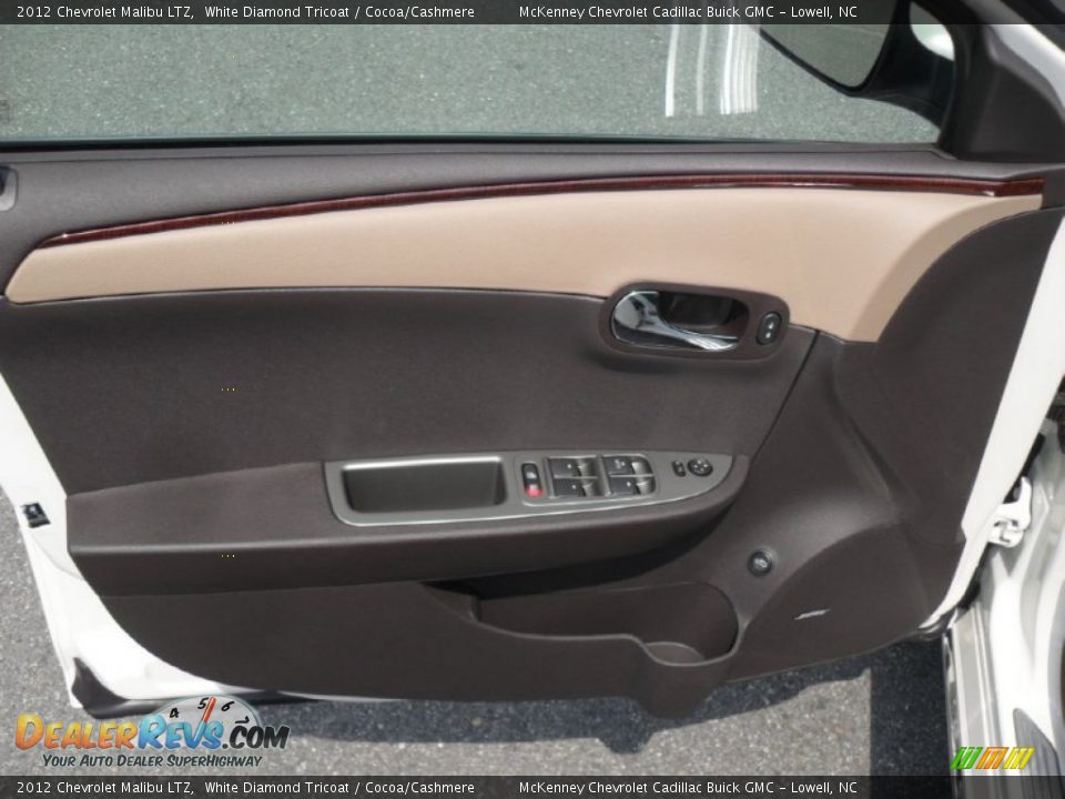 2012 Chevrolet Malibu LTZ White Diamond Tricoat / Cocoa/Cashmere Photo #8