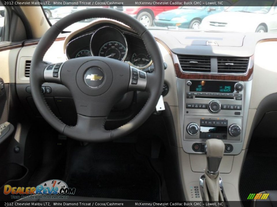 2012 Chevrolet Malibu LTZ White Diamond Tricoat / Cocoa/Cashmere Photo #15