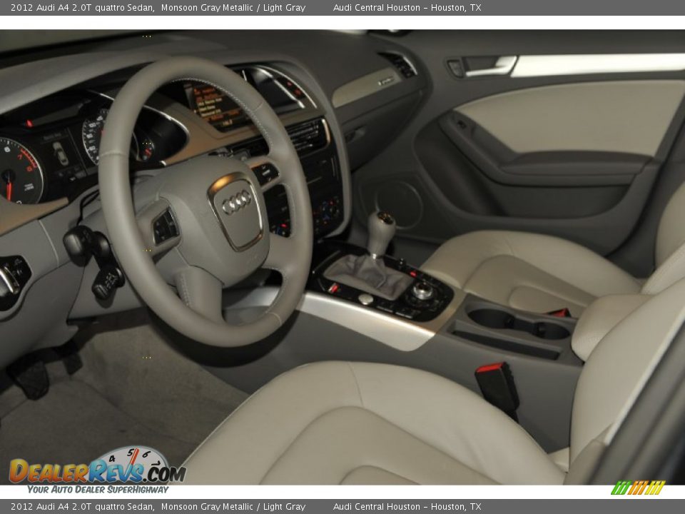 2012 Audi A4 2.0T quattro Sedan Monsoon Gray Metallic / Light Gray Photo #12