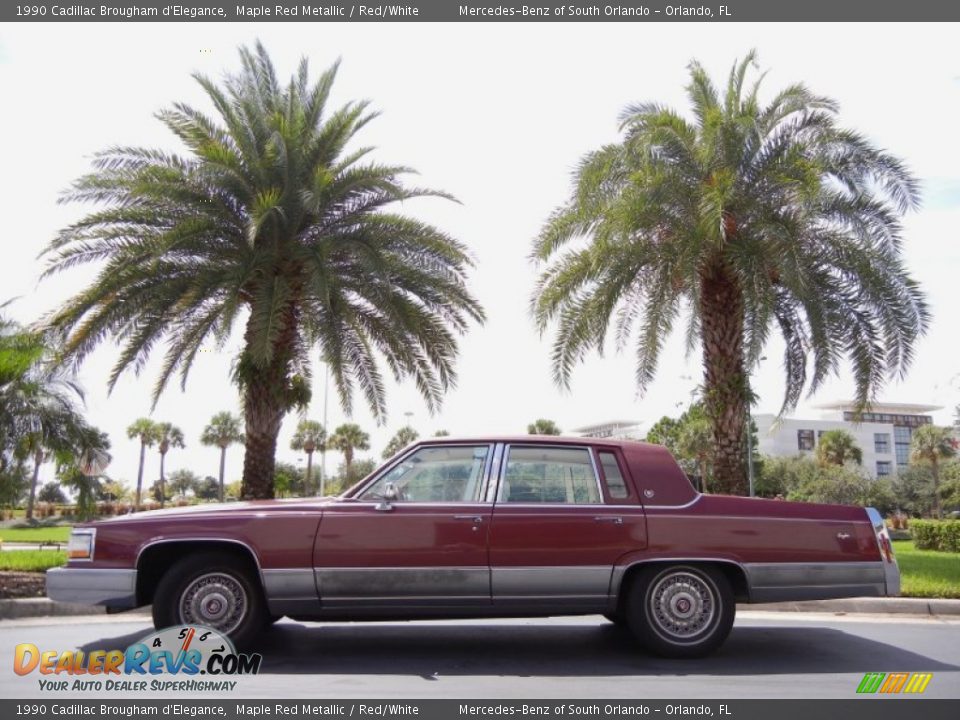 Maple Red Metallic 1990 Cadillac Brougham d'Elegance Photo #1