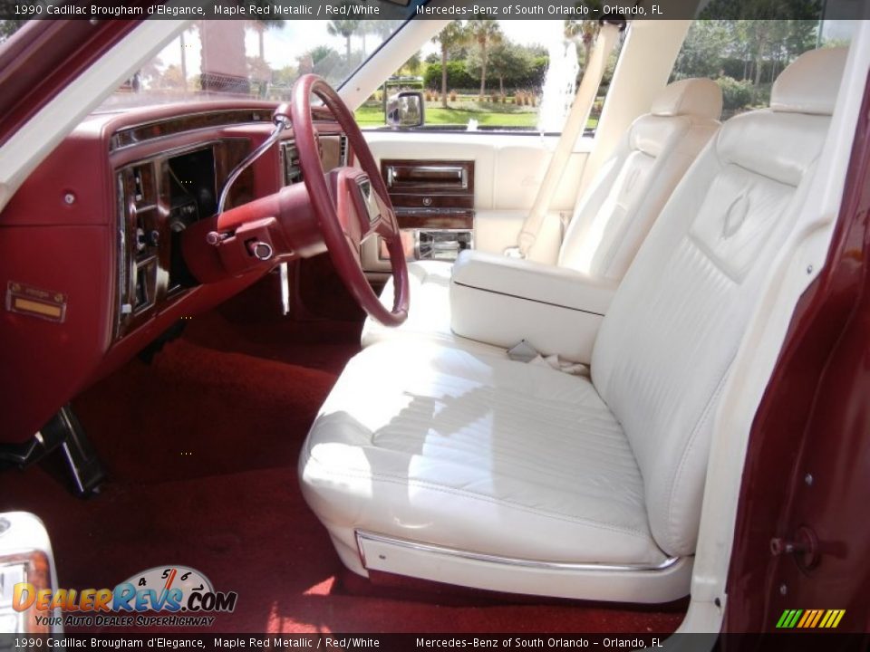 Red/White Interior - 1990 Cadillac Brougham d'Elegance Photo #13