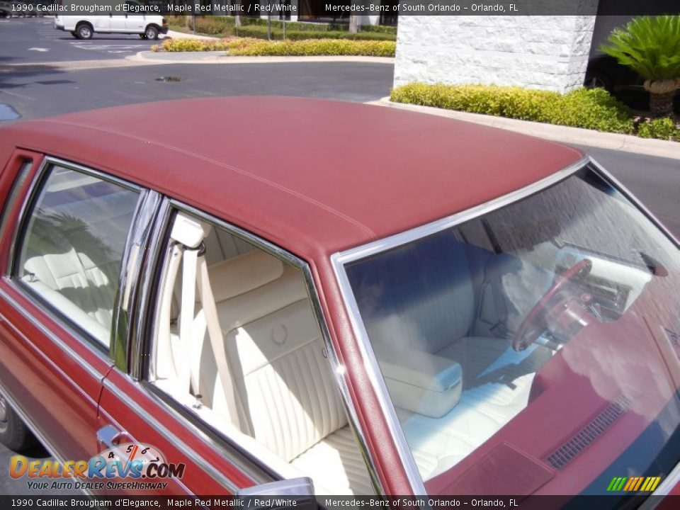 1990 Cadillac Brougham d'Elegance Maple Red Metallic / Red/White Photo #22