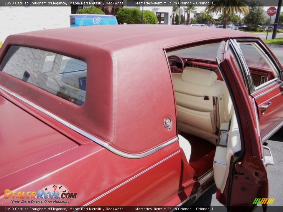 1990 Cadillac Brougham d'Elegance Maple Red Metallic / Red/White Photo #23