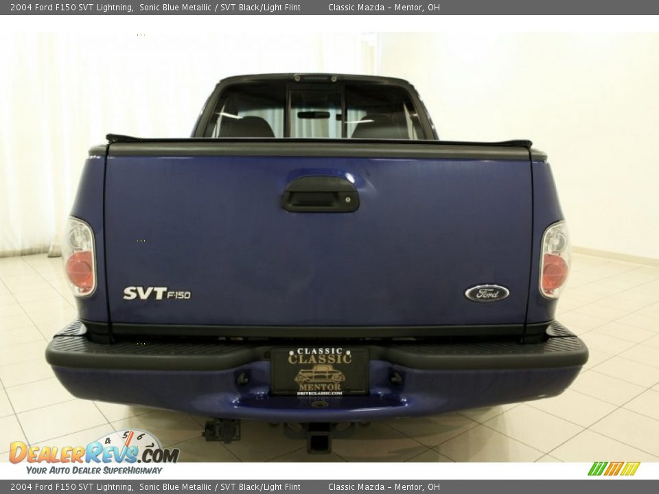 2004 Ford F150 SVT Lightning Sonic Blue Metallic / SVT Black/Light Flint Photo #4