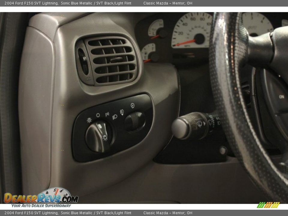 2004 Ford F150 SVT Lightning Sonic Blue Metallic / SVT Black/Light Flint Photo #10