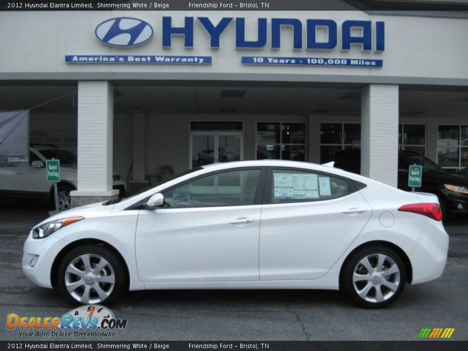 Shimmering White 2012 Hyundai Elantra Limited Photo #1