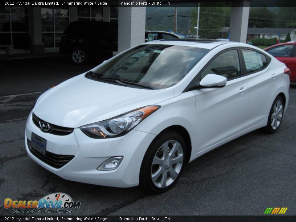 2012 Hyundai Elantra Limited Shimmering White / Beige Photo #2