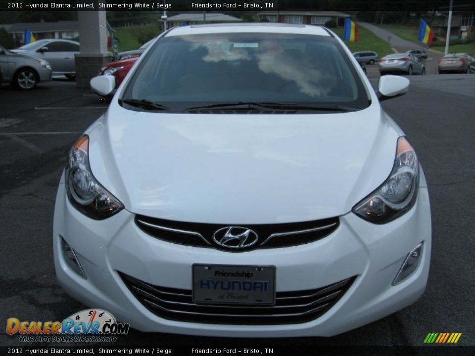 2012 Hyundai Elantra Limited Shimmering White / Beige Photo #3