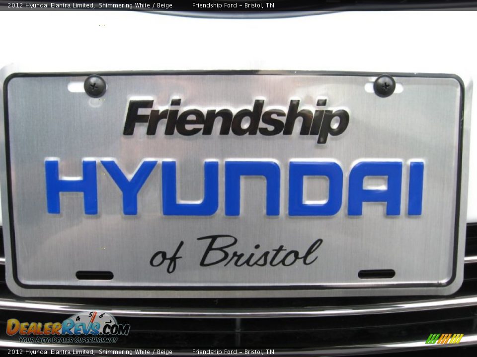 2012 Hyundai Elantra Limited Shimmering White / Beige Photo #10