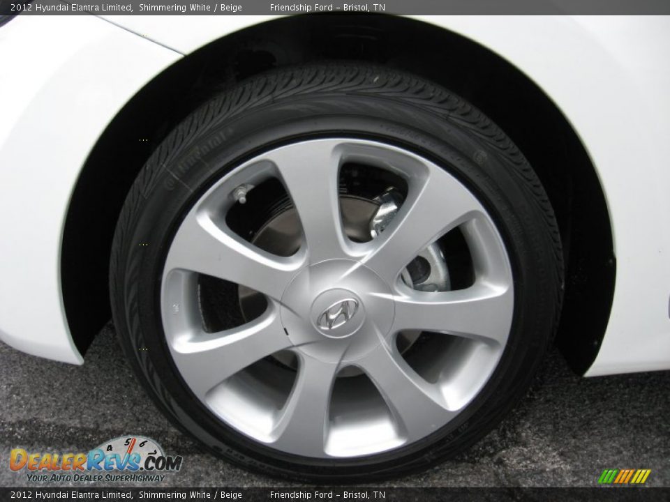 2012 Hyundai Elantra Limited Shimmering White / Beige Photo #11