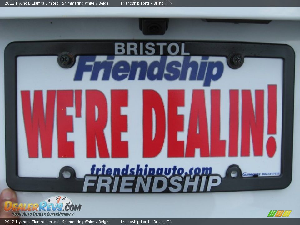 2012 Hyundai Elantra Limited Shimmering White / Beige Photo #13