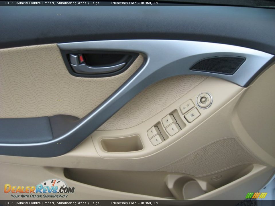 2012 Hyundai Elantra Limited Shimmering White / Beige Photo #16