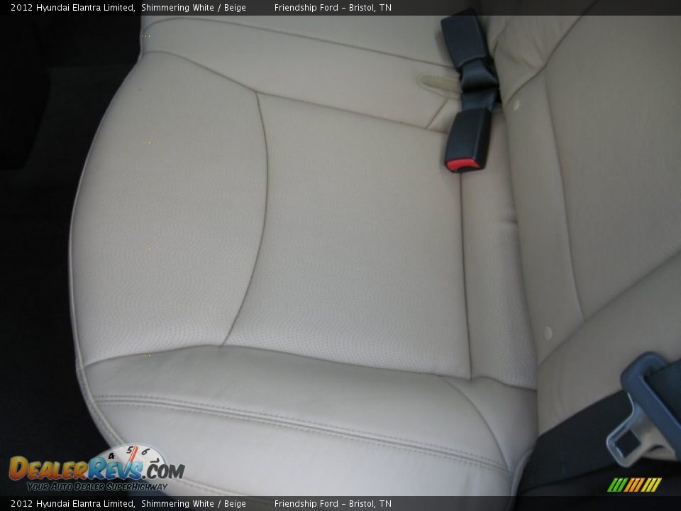 2012 Hyundai Elantra Limited Shimmering White / Beige Photo #18