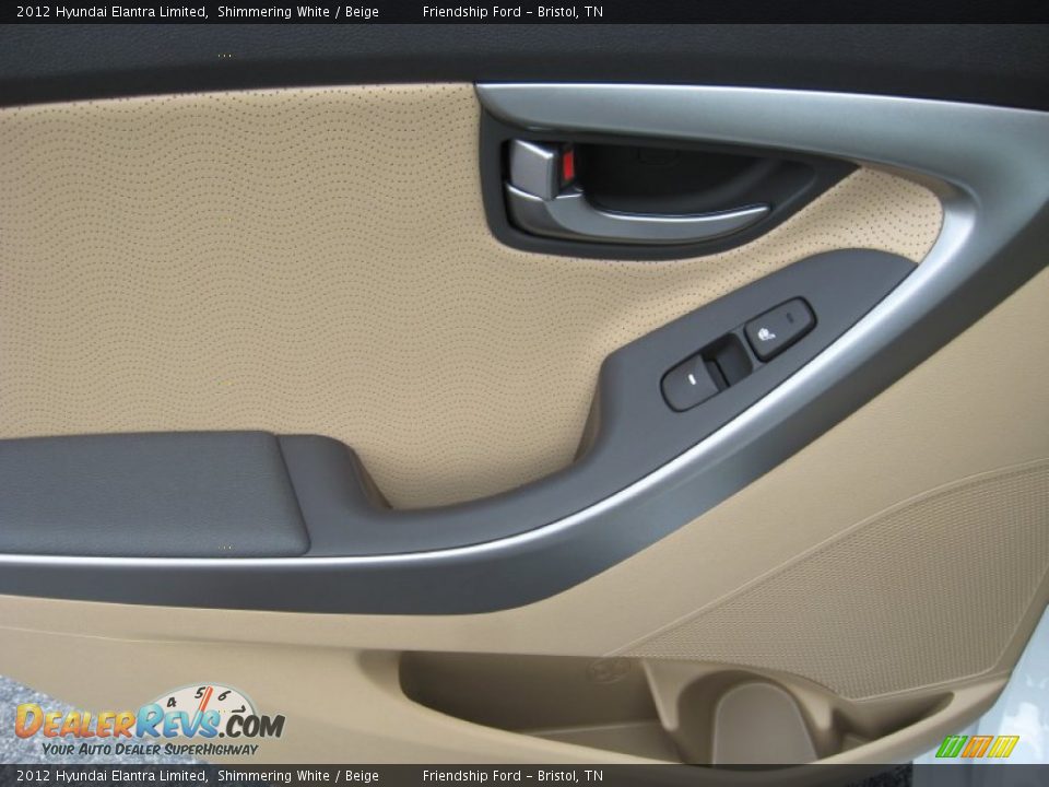2012 Hyundai Elantra Limited Shimmering White / Beige Photo #19