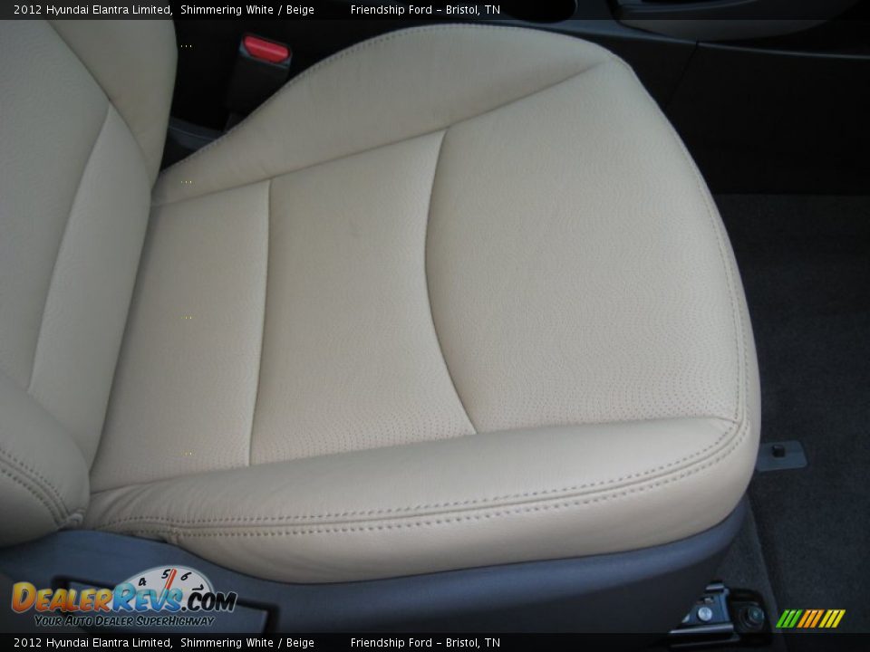 2012 Hyundai Elantra Limited Shimmering White / Beige Photo #21