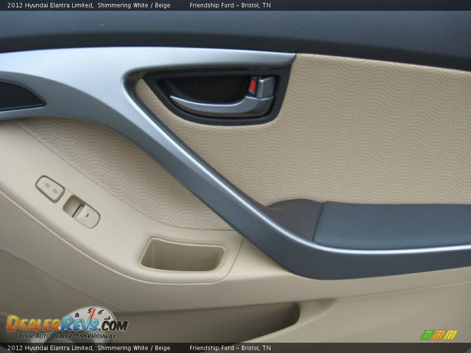 2012 Hyundai Elantra Limited Shimmering White / Beige Photo #22
