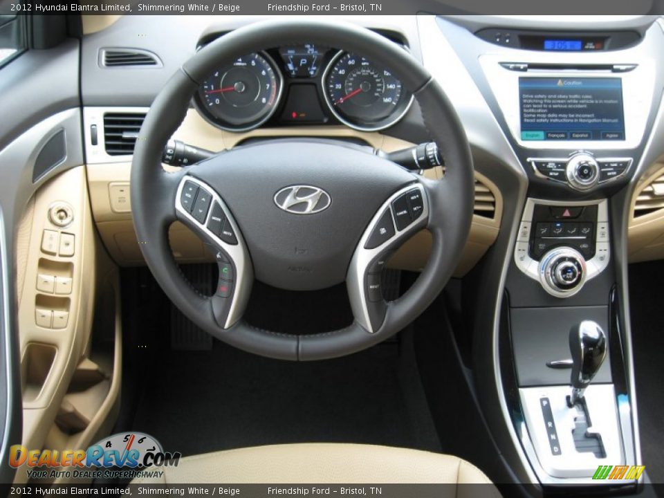 Dashboard of 2012 Hyundai Elantra Limited Photo #23