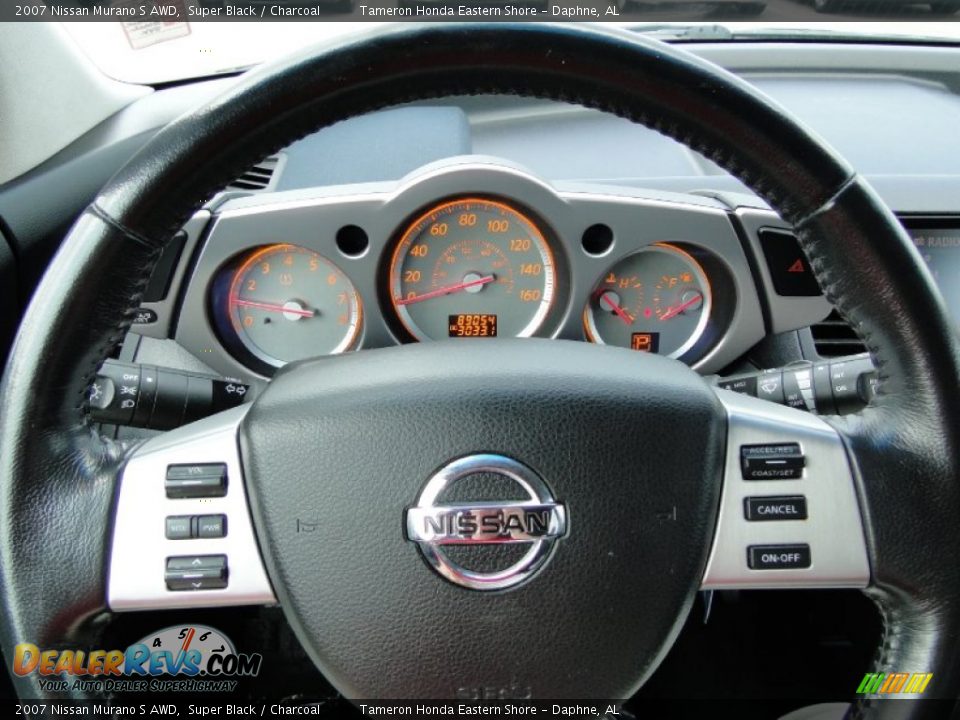 2007 Nissan Murano S AWD Super Black / Charcoal Photo #15