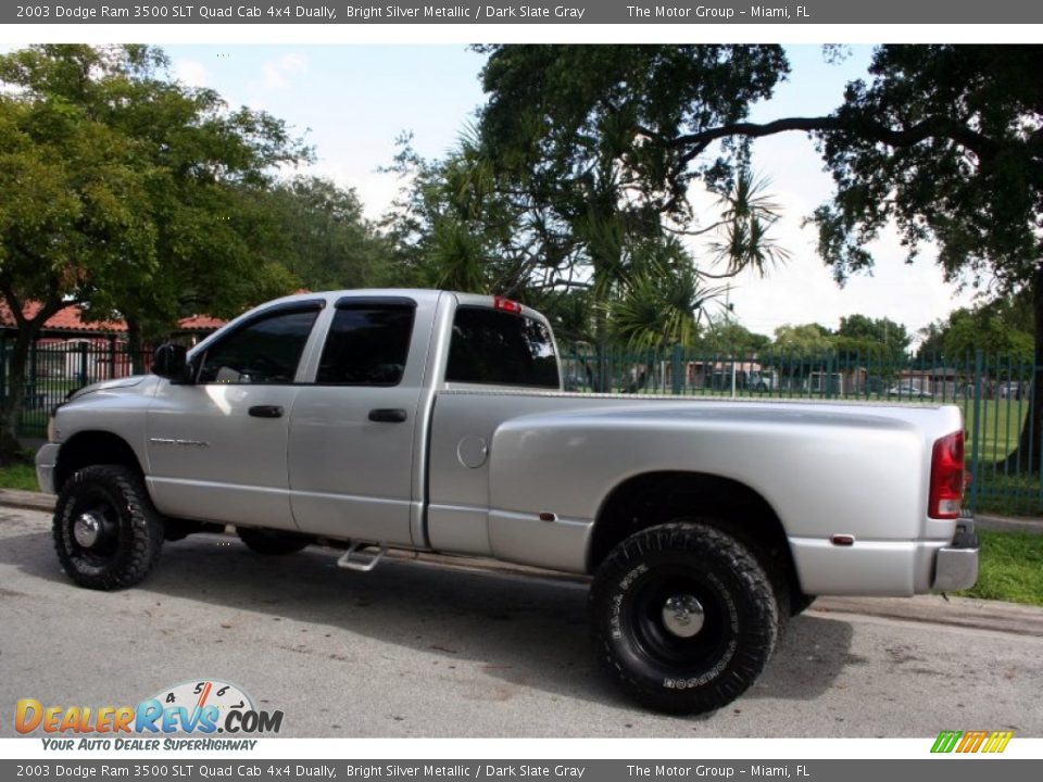 2003 Dodge Ram 3500 SLT Quad Cab 4x4 Dually Bright Silver Metallic / Dark Slate Gray Photo #5