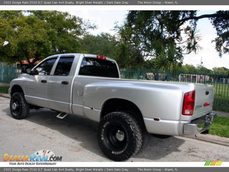 2003 Dodge Ram 3500 SLT Quad Cab 4x4 Dually Bright Silver Metallic / Dark Slate Gray Photo #6