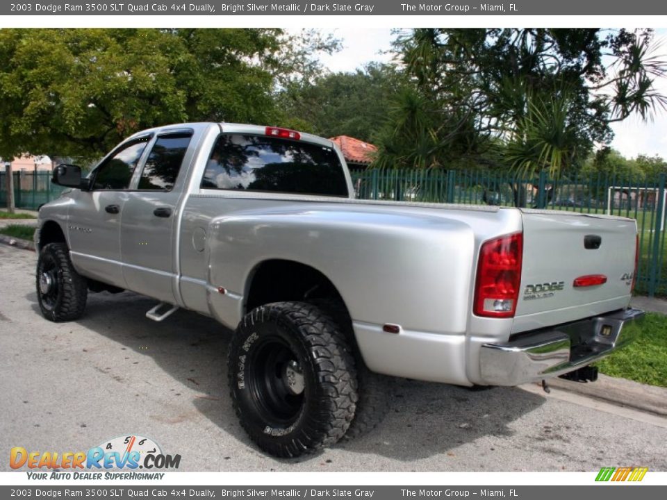 2003 Dodge Ram 3500 SLT Quad Cab 4x4 Dually Bright Silver Metallic / Dark Slate Gray Photo #7