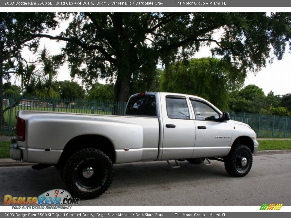 2003 Dodge Ram 3500 SLT Quad Cab 4x4 Dually Bright Silver Metallic / Dark Slate Gray Photo #10