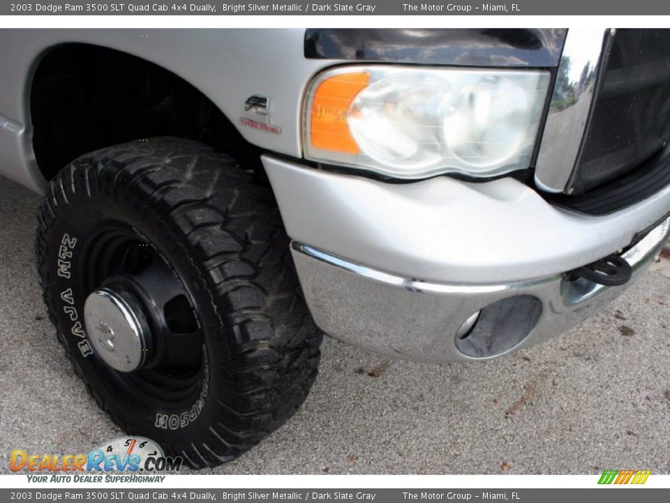 2003 Dodge Ram 3500 SLT Quad Cab 4x4 Dually Bright Silver Metallic / Dark Slate Gray Photo #17