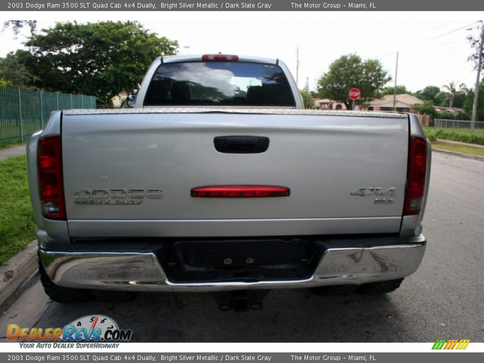 2003 Dodge Ram 3500 SLT Quad Cab 4x4 Dually Bright Silver Metallic / Dark Slate Gray Photo #20