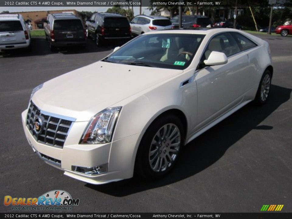 2012 Cadillac CTS 4 AWD Coupe White Diamond Tricoat / Cashmere/Cocoa Photo #3