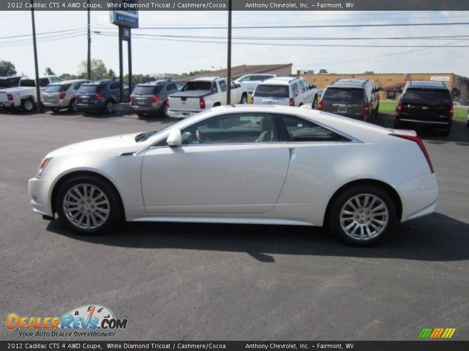 2012 Cadillac CTS 4 AWD Coupe White Diamond Tricoat / Cashmere/Cocoa Photo #4