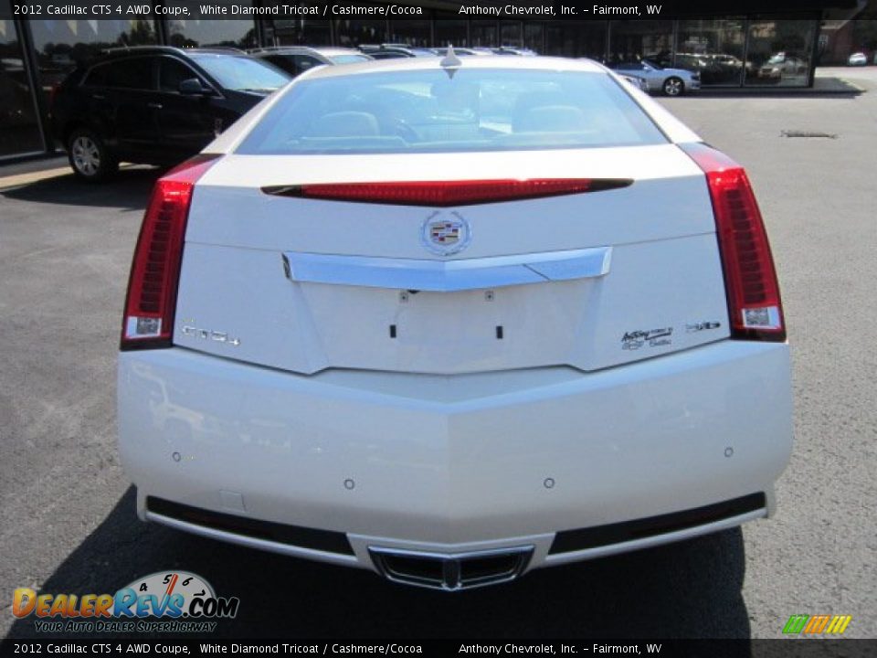 2012 Cadillac CTS 4 AWD Coupe White Diamond Tricoat / Cashmere/Cocoa Photo #6