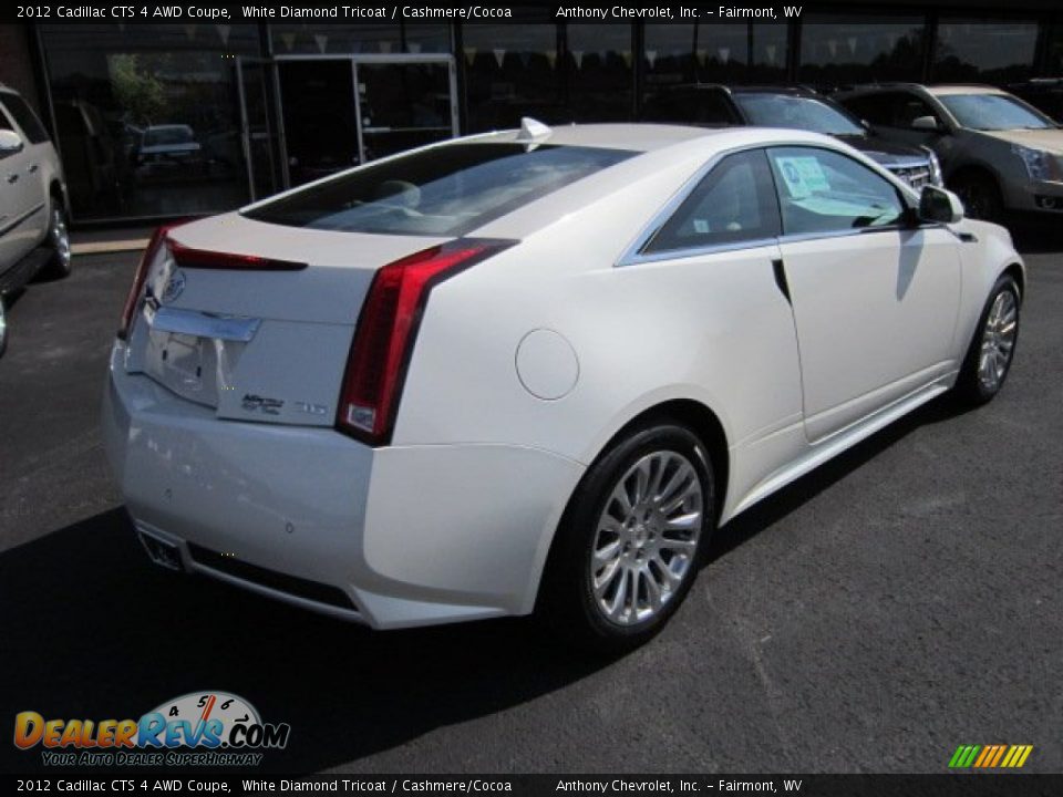 2012 Cadillac CTS 4 AWD Coupe White Diamond Tricoat / Cashmere/Cocoa Photo #7