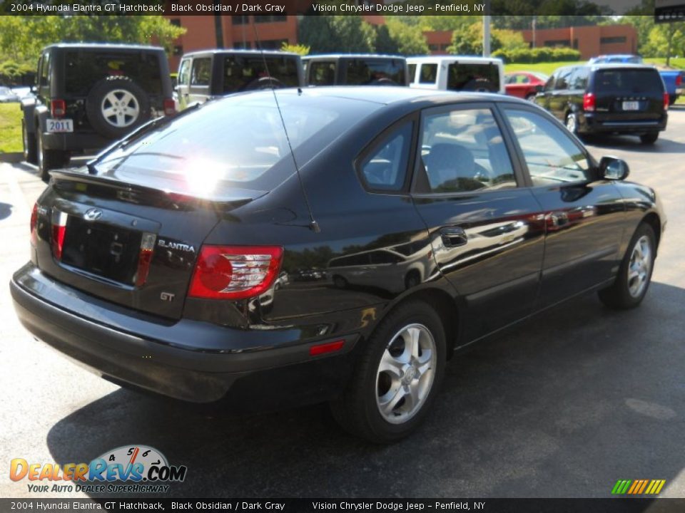 2004 Hyundai Elantra GT Hatchback Black Obsidian / Dark Gray Photo #2