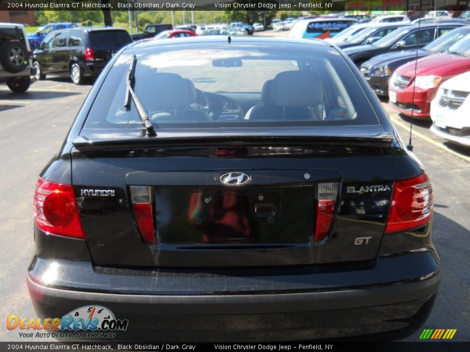 2004 Hyundai Elantra GT Hatchback Black Obsidian / Dark Gray Photo #13