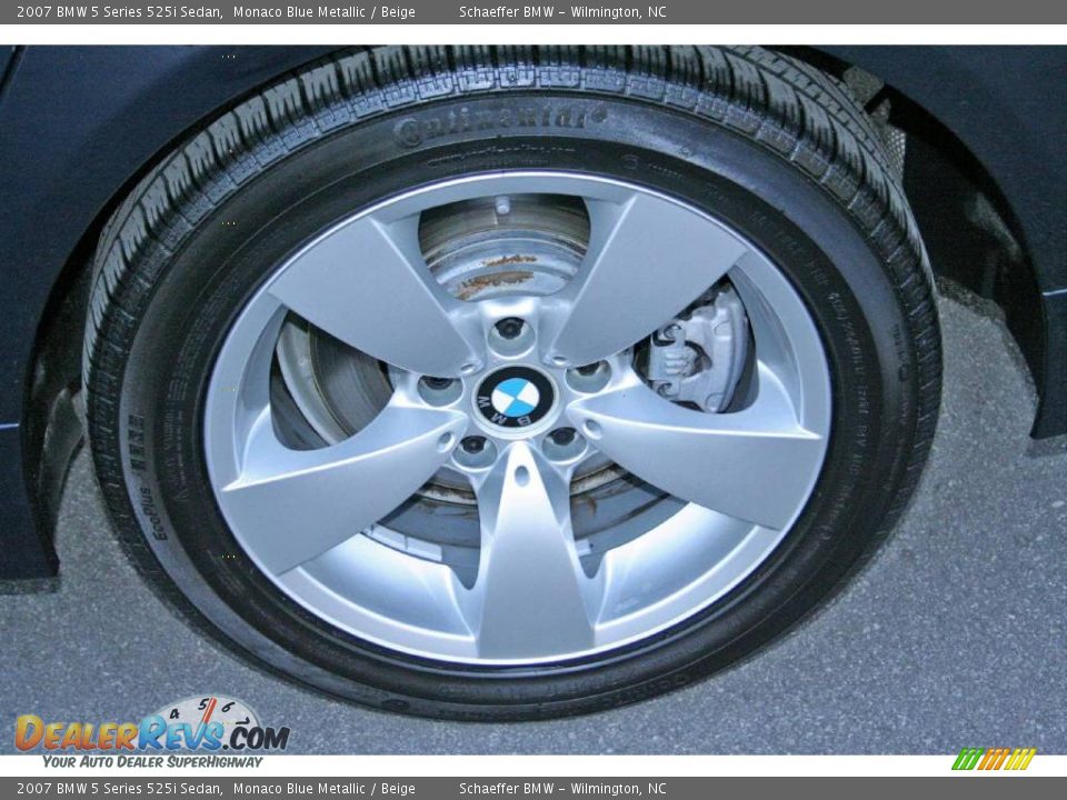 2007 BMW 5 Series 525i Sedan Monaco Blue Metallic / Beige Photo #14