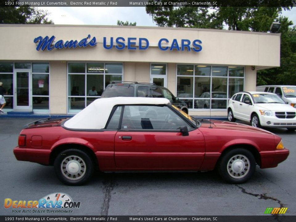 1993 Ford Mustang LX Convertible Electric Red Metallic / Red Photo #1