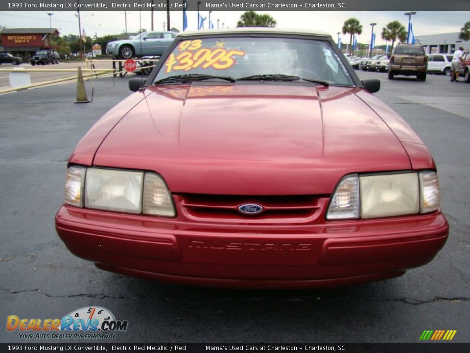 Electric Red Metallic 1993 Ford Mustang LX Convertible Photo #3