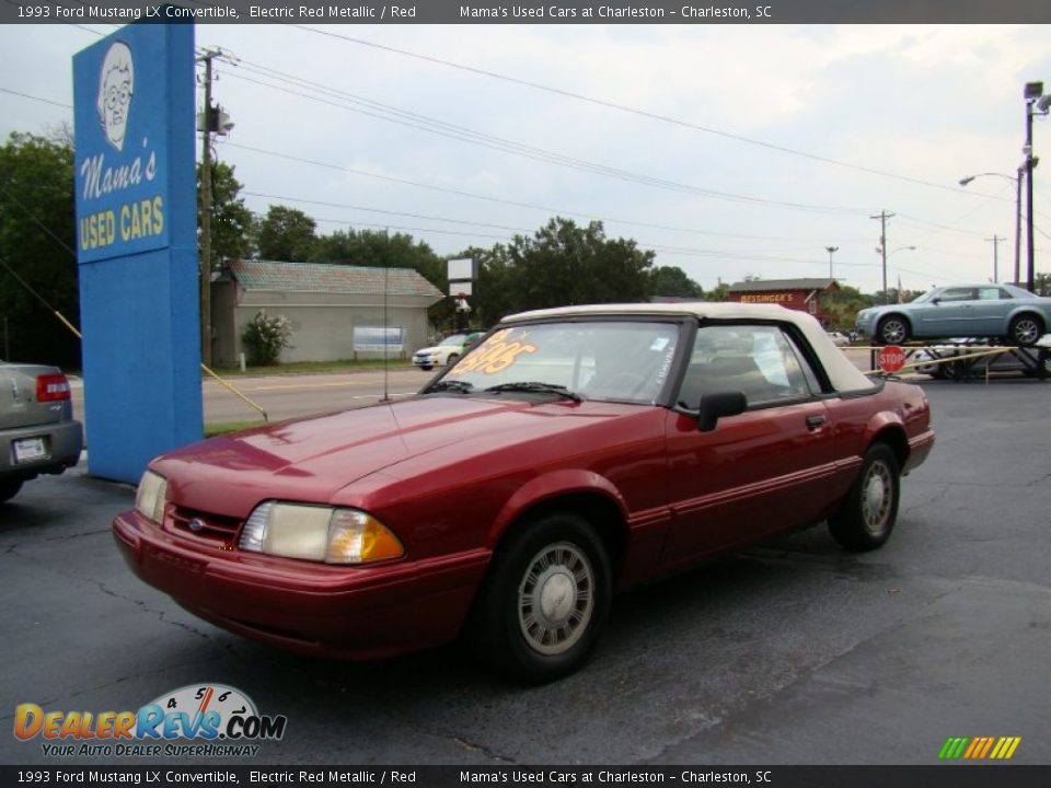 1993 Ford Mustang LX Convertible Electric Red Metallic / Red Photo #4