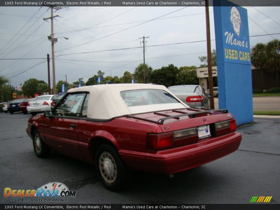 1993 Ford Mustang LX Convertible Electric Red Metallic / Red Photo #6