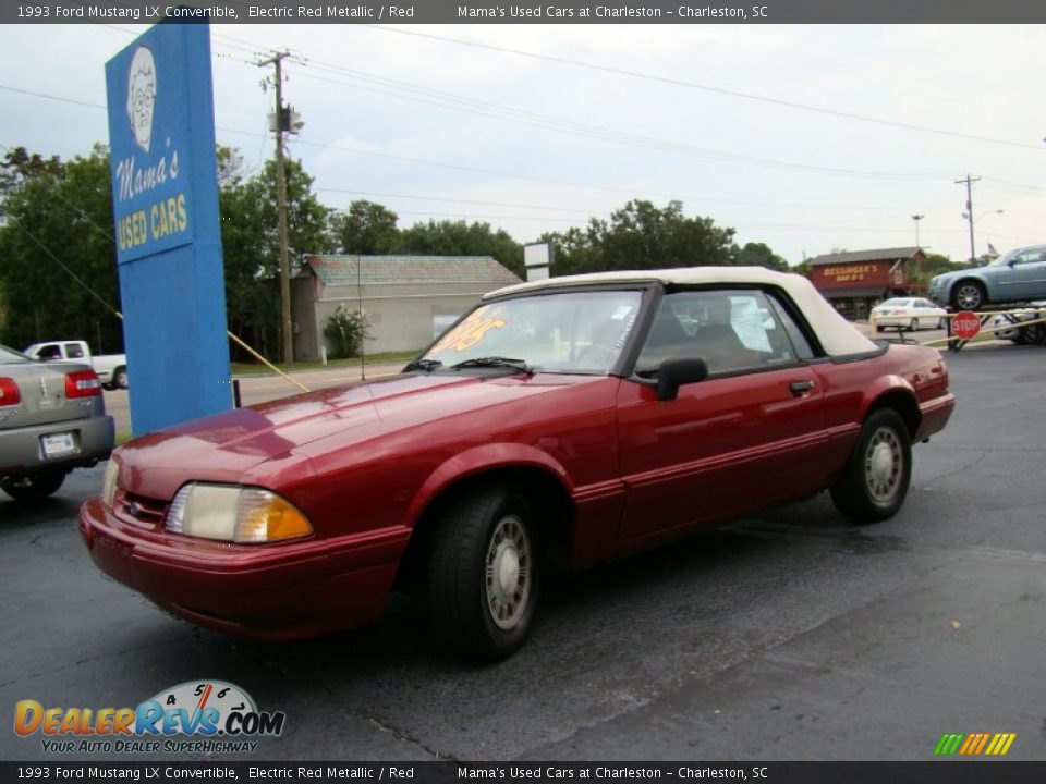 1993 Ford Mustang LX Convertible Electric Red Metallic / Red Photo #24