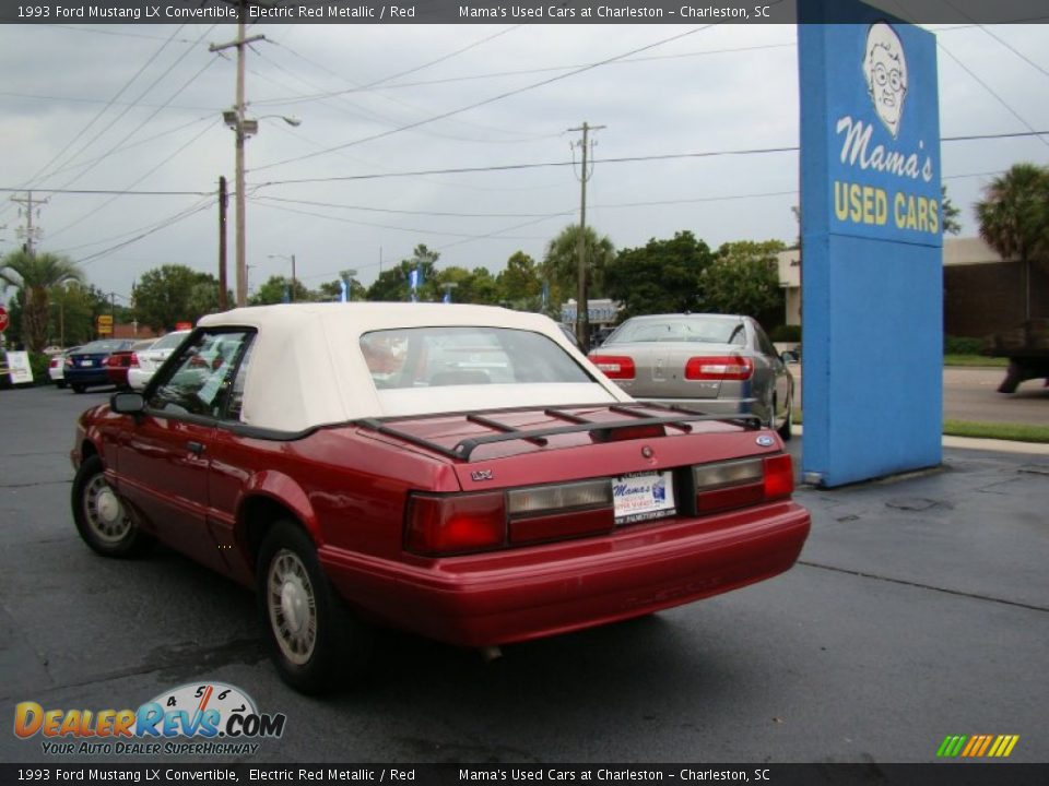 1993 Ford Mustang LX Convertible Electric Red Metallic / Red Photo #25