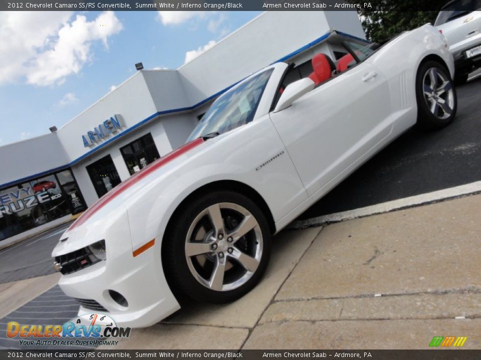 2012 Chevrolet Camaro SS/RS Convertible Summit White / Inferno Orange/Black Photo #1