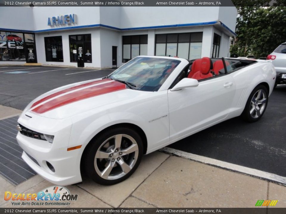 2012 Chevrolet Camaro SS/RS Convertible Summit White / Inferno Orange/Black Photo #2