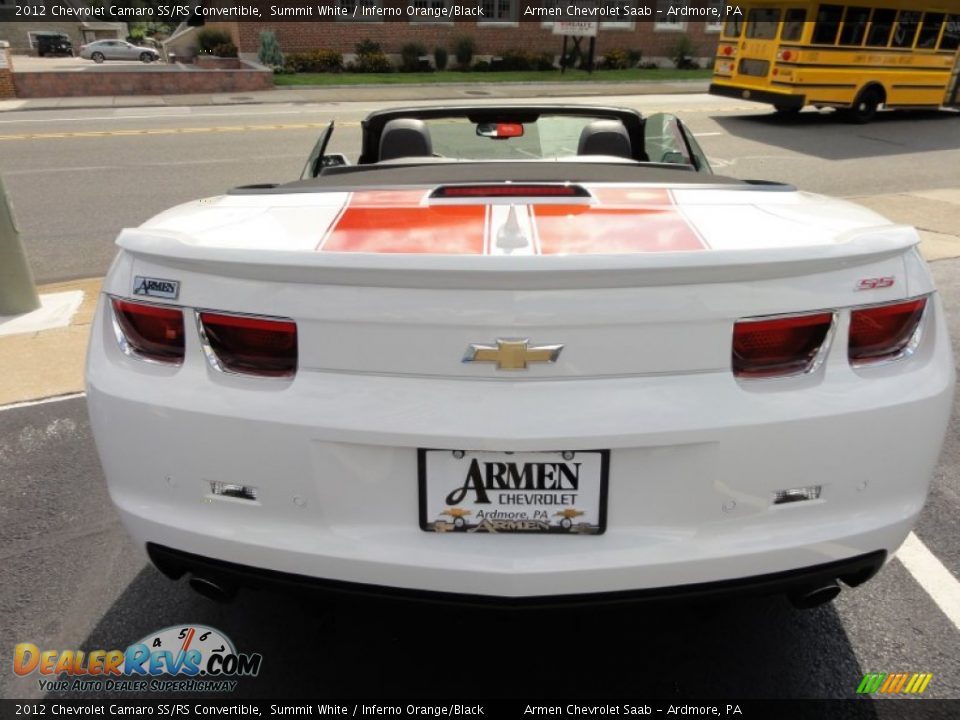 2012 Chevrolet Camaro SS/RS Convertible Summit White / Inferno Orange/Black Photo #4