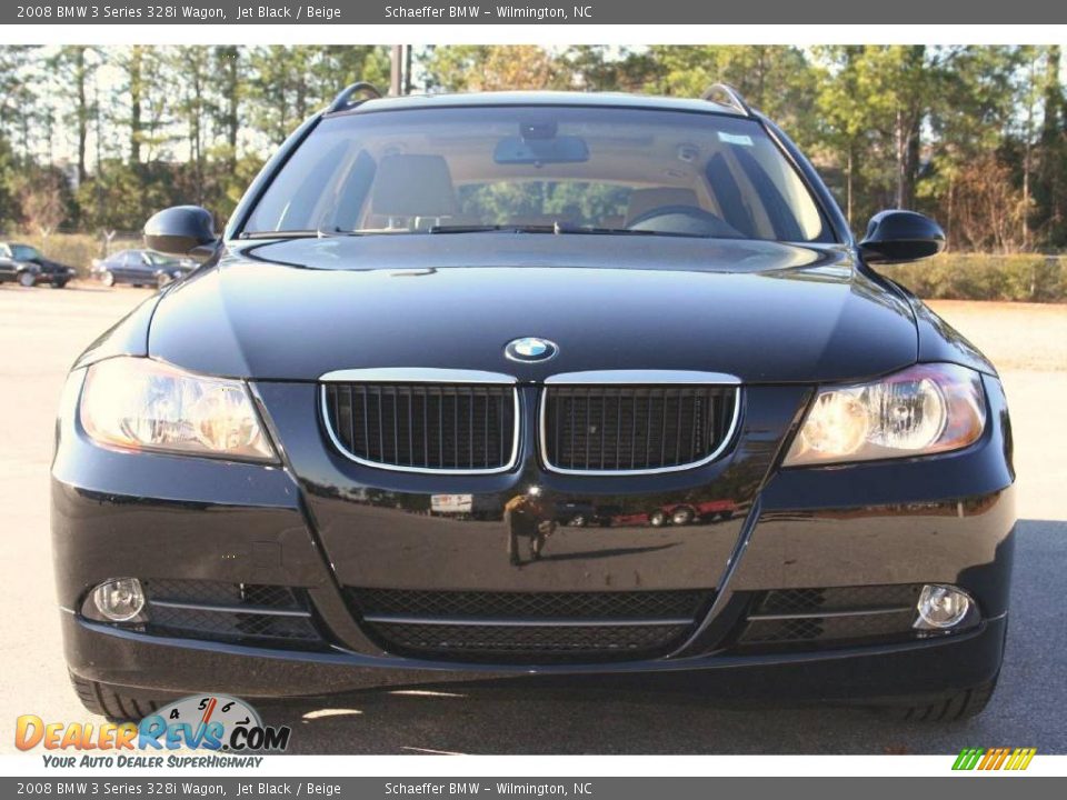 2008 BMW 3 Series 328i Wagon Jet Black / Beige Photo #2
