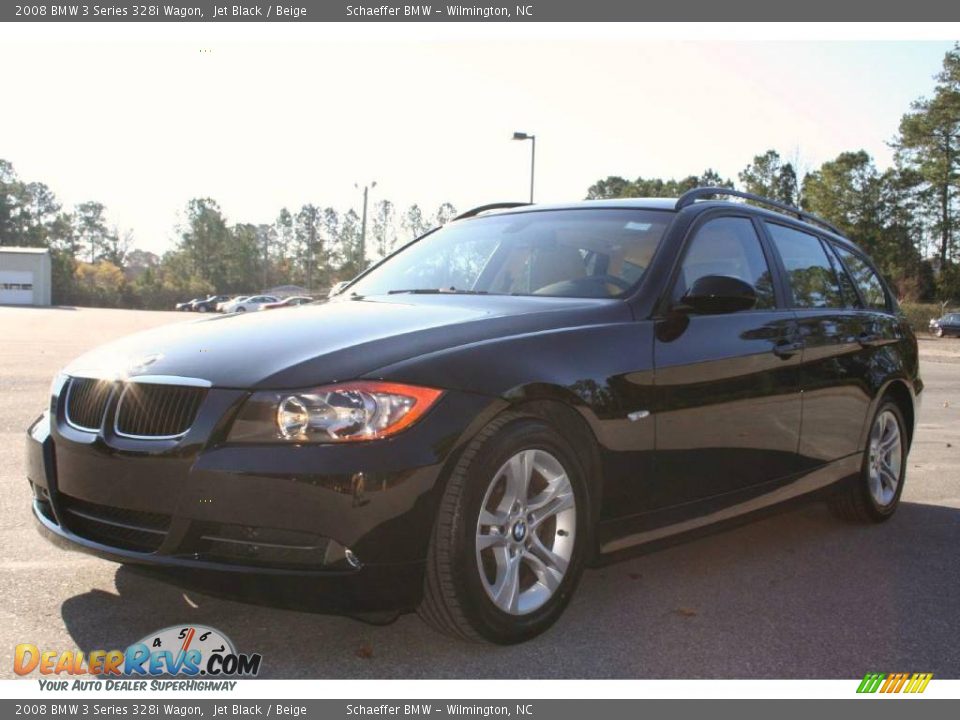 2008 BMW 3 Series 328i Wagon Jet Black / Beige Photo #3