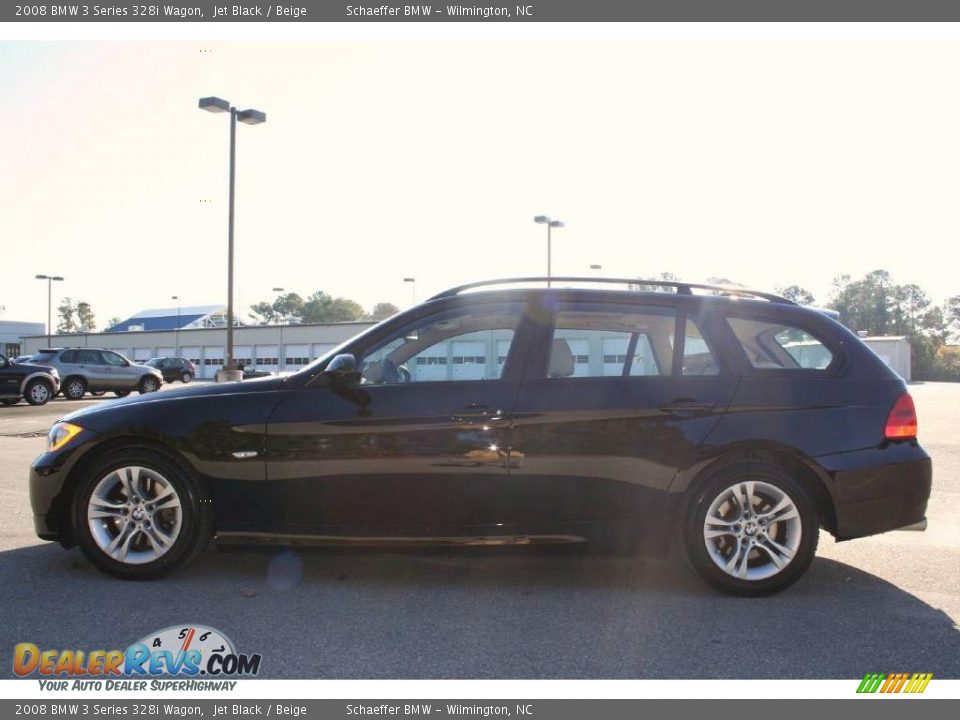 2008 BMW 3 Series 328i Wagon Jet Black / Beige Photo #4