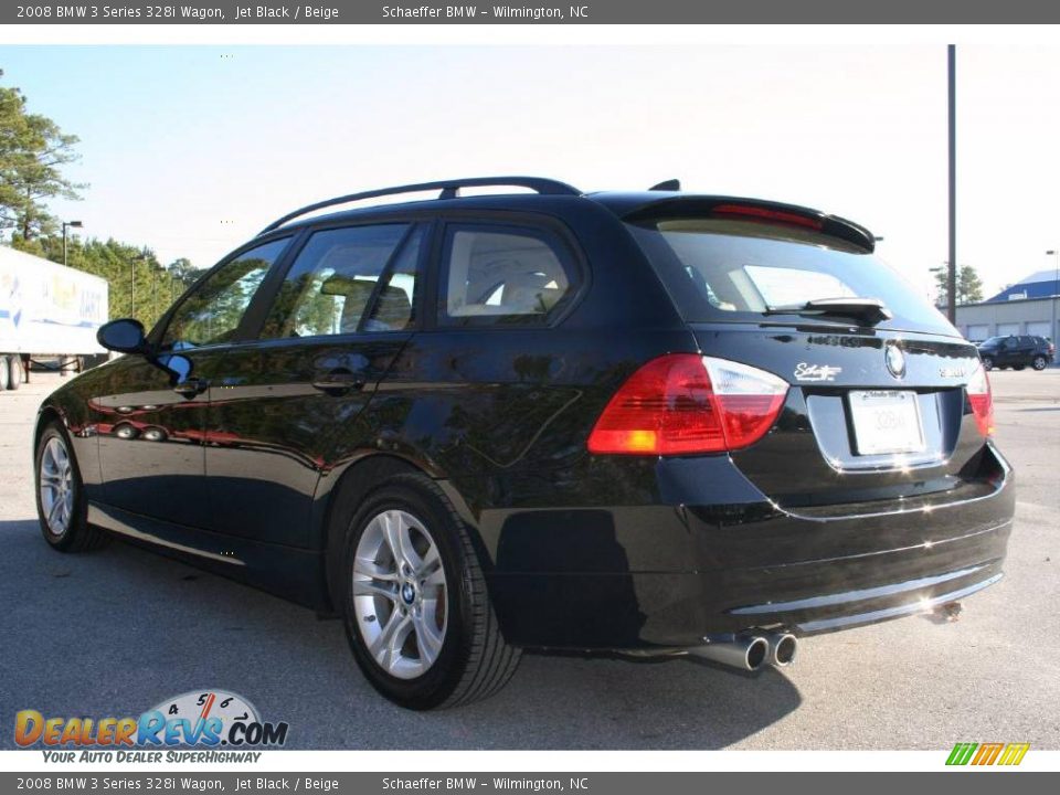 2008 BMW 3 Series 328i Wagon Jet Black / Beige Photo #5