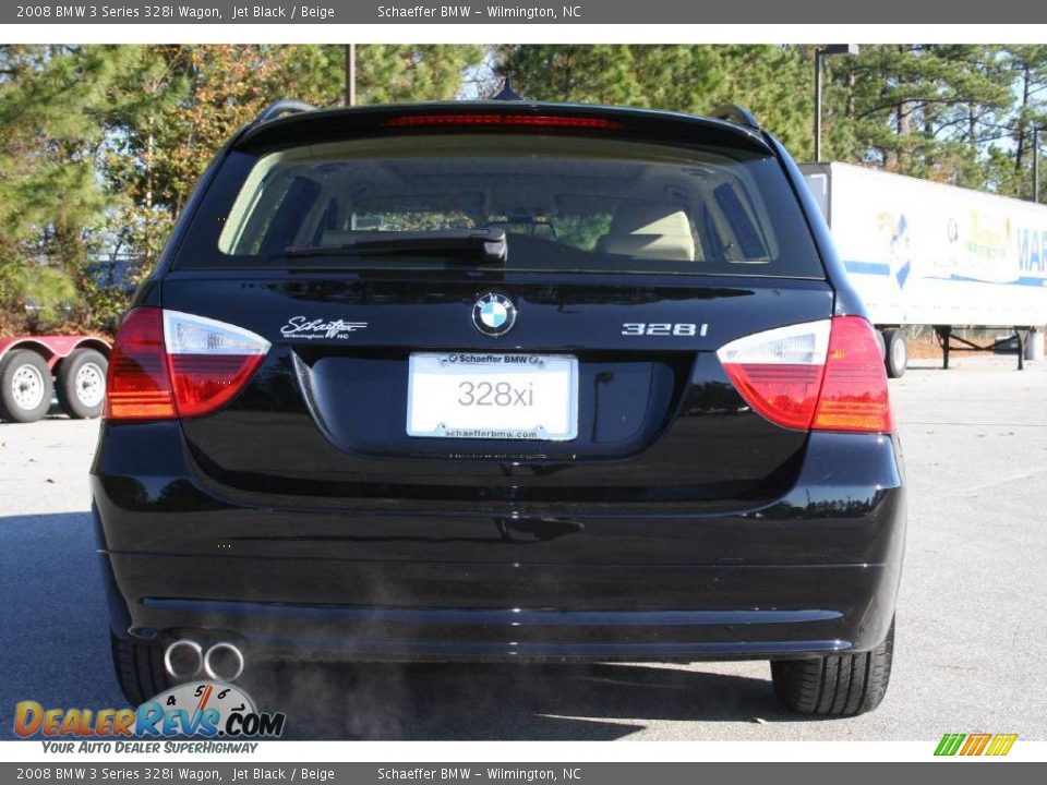 2008 BMW 3 Series 328i Wagon Jet Black / Beige Photo #6
