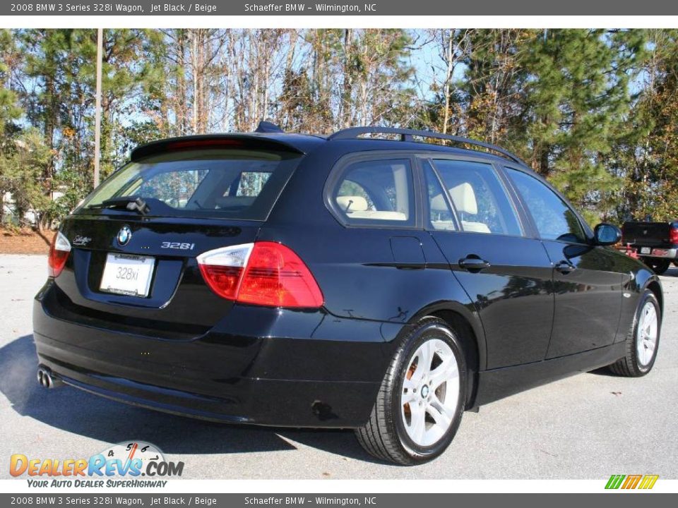 2008 BMW 3 Series 328i Wagon Jet Black / Beige Photo #7